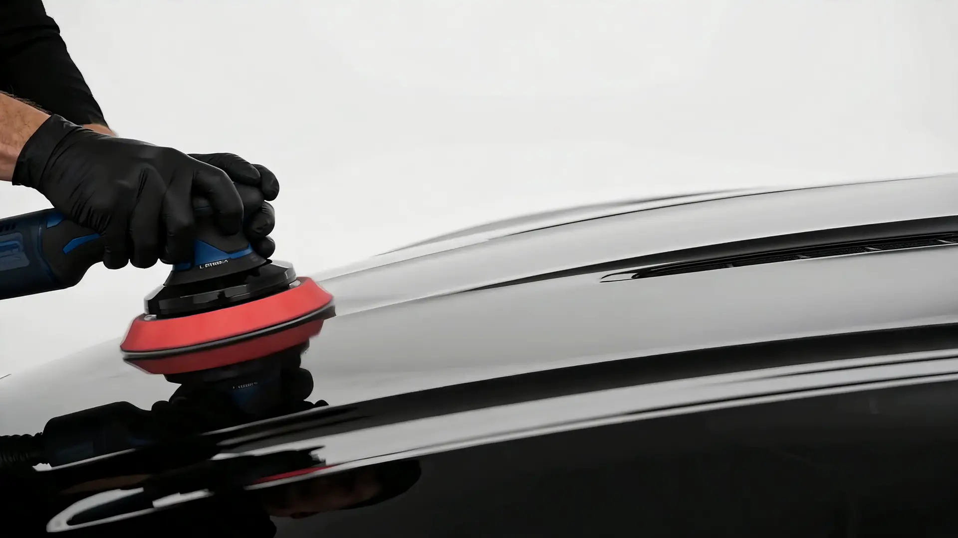 Ceramic coating process on black paint, scrubbed through prep, coating, beading, and years of protection